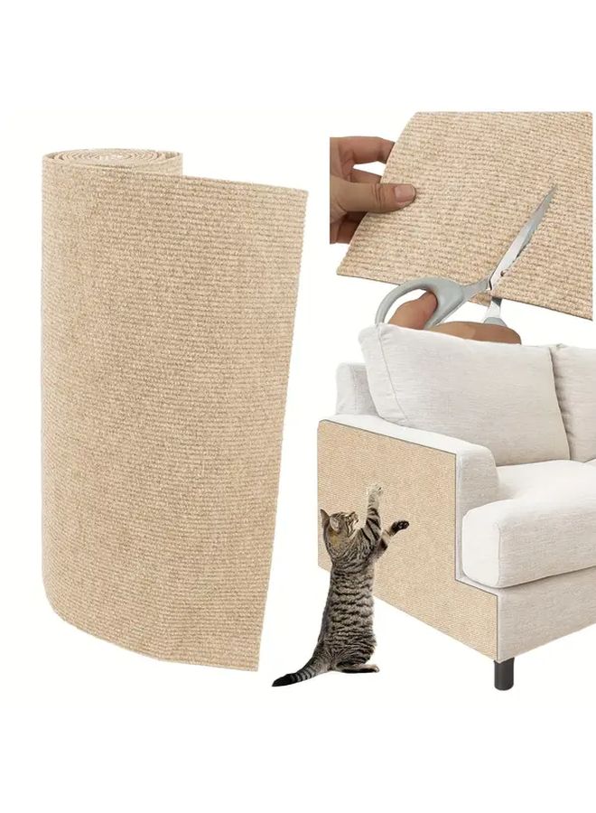Light Grey Cat Scratcher Mat Self Adhesive 11 81x39 37in Protects Furniture - Image 4